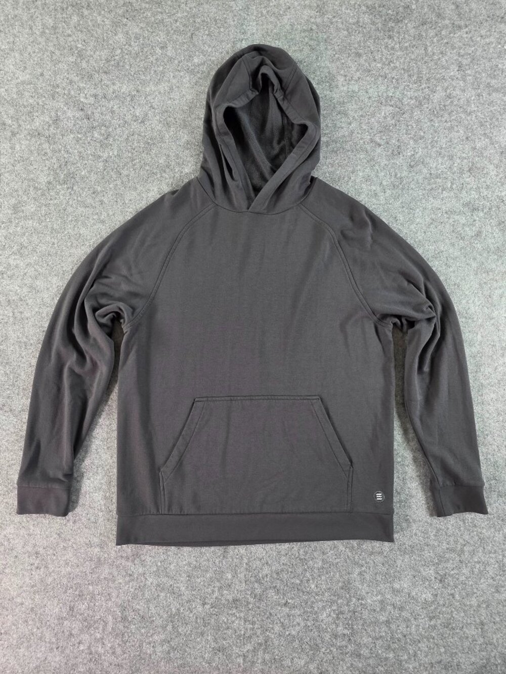 Free Fly Men’s Bamboo Lightweight Fleece Hoodie Black Pullover Size M - Picture 2 of 8